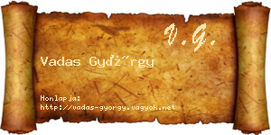 Vadas György névjegykártya